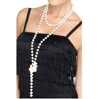 Long Pearl Necklace Costume Accessory