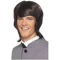 60's Male Mod Brown Wig Costume Accessory