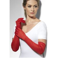 Long Red Gloves Costume Accessory