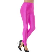 80s Disco Spandex Costume Leggings Neon Pink Size: Large