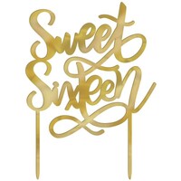 Elegant Sixteen Blush Gold Sweet Sixteen Cake Topper
