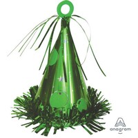 Party Hat Balloon Weight Green