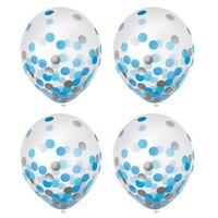Latex Balloons 30cm and Confetti Blue and Silver