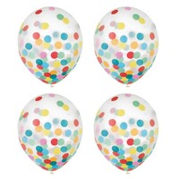 Latex Balloons 30cm and Confetti Multi-Coloured