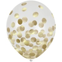 Latex Balloons 30cm and Confetti Gold
