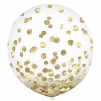 Latex Balloons 60cm and Confetti Gold