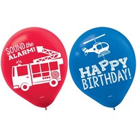First Responders Happy Birthday 30cm Latex Balloons
