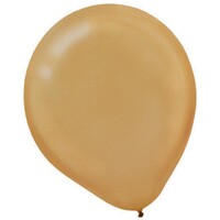 Latex Balloons Pearl 30cm 15 Pack Gold