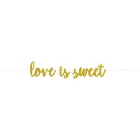 Love is Sweet Gold Glittered Cardboard Letter Banner 