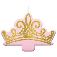 Disney Princess Once Upon A Time Glittered Crown Candle 