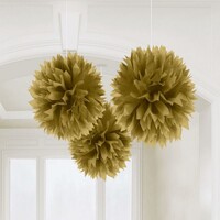 Fluffy Tissue Decorations Gold
