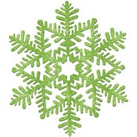Decoration 16cm Snowflake Green Glitter