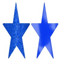 Solid Star Cutouts Foil and Glitter Bright Royal Blue