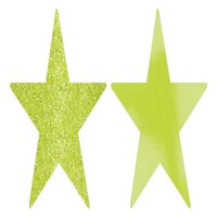 Solid Star Cutouts Foil and Glitter Kiwi