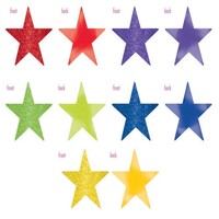 Solid Star Cutouts Foil and Glitter Rainbow