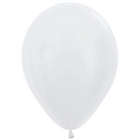 Sempertex 12cm Satin Pearl White Latex Balloons 406, 50 Pack