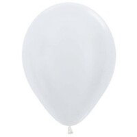 Sempertex 12cm Satin White Latex Balloons 405, 50 Pack