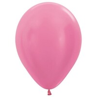 Sempertex 12cm Satin Pearl Fuchsia Latex Balloons 412, 50PK