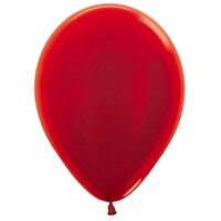Sempertex 12cm Metallic Red Latex Balloons 515, 50 Pack