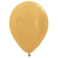 Sempertex 12cm Metallic Gold Latex Balloons 570, 50 Pack