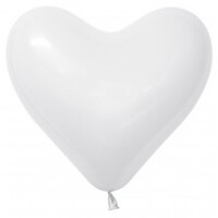Sempertex 28cm Hearts Fashion White Latex Balloons, 12 Pack