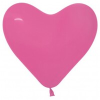Sempertex 28cm Hearts Fashion Fuchsia Latex Balloons, 12PK