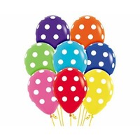 Sempertex 30cm Polka Dots on Fashion Assorted Latex Balloons, 12PK