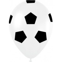 Sempertex 30cm Soccer Balls Print Black and White Latex Balloons, 12PK