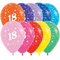Sempertex 30cm Age 18 Fashion Assorted Latex Balloons, 25PK