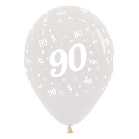 Sempertex 30cm Age 90 Crystal Clear Latex Balloons, 25PK