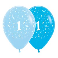 Sempertex 30cm Age 1 Fashion Blue and Royal Blue Latex Balloons, 6PK