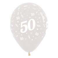 Sempertex 30cm Age 50 Crystal Clear Latex Balloons, 6PK