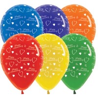 Sempertex 30cm Anniversary Crystal Assorted Latex Balloons, 25PK