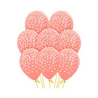 Sempertex 30cm Confetti on Metallic Rose Gold Latex Balloons, 12PK