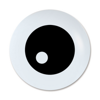 Sempertex 12cm Friendly Eyeball Black on Fashion White Latex Balloons, 12PK