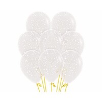 Sempertex 30cm Small Stars on Crystal Clear Latex Balloons, 12PK