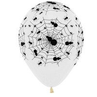 Sempertex 30cm Crystal Clear and Black Spiders Latex Balloons