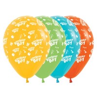Sempertex 30cm Birthday Boy Tropical Assorted Latex Balloons, 25PK