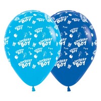 Sempertex 30cm Birthday Boy Fashion Blue and Royal Blue Latex Balloons, 25PK