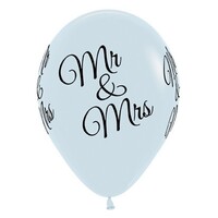 Sempertex 30cm Mr and Mrs Fashion White Latex Balloons, 25PK
