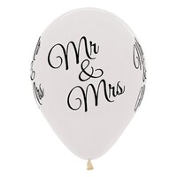 Sempertex 30cm Mr and Mrs Crystal Clear Latex Balloons, 25PK