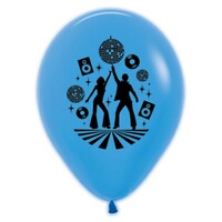Sempertex 30cm Disco Theme Neon Blue Latex Balloons, 6PK