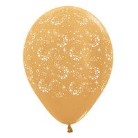 Sempertex 30cm Sparkling Stars Metallic Gold Latex Balloons, 6PK