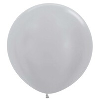 Sempertex 60cm Satin Silver Latex Balloons 481, 3 Pack