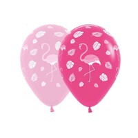 Sempertex 30cm Flamingo Design on Fashion Assorted Latex Balloons, 12PK