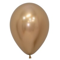 Sempertex 30cm Metallic Reflex Gold Latex Balloons 970, 12PK