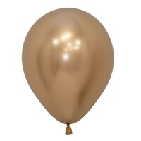Sempertex 12cm Metallic Reflex Gold Latex Balloons 970, 50 Pack