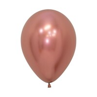 Sempertex 12cm Metallic Reflex Rose Gold Latex Balloons 968, 50PK