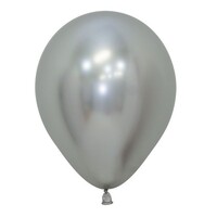 Sempertex 12cm Metallic Reflex Silver Latex Balloons 981, 50 Pack