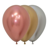 Sempertex 30cm Metallic Reflex Deluxe Assorted Latex Balloons, 12PK